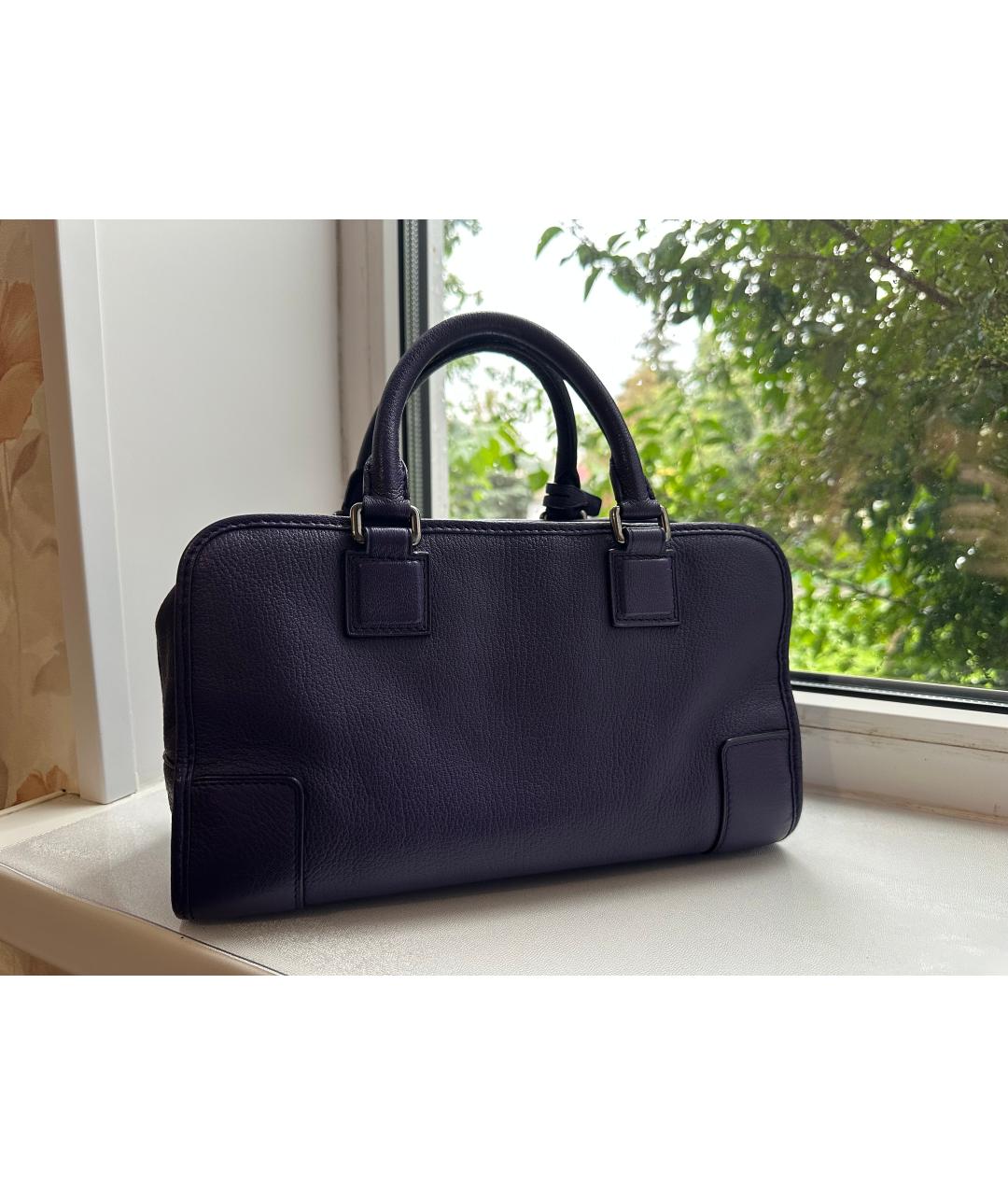 LOEWE Фиолетовая кожаная сумка с короткими ручками, фото 5