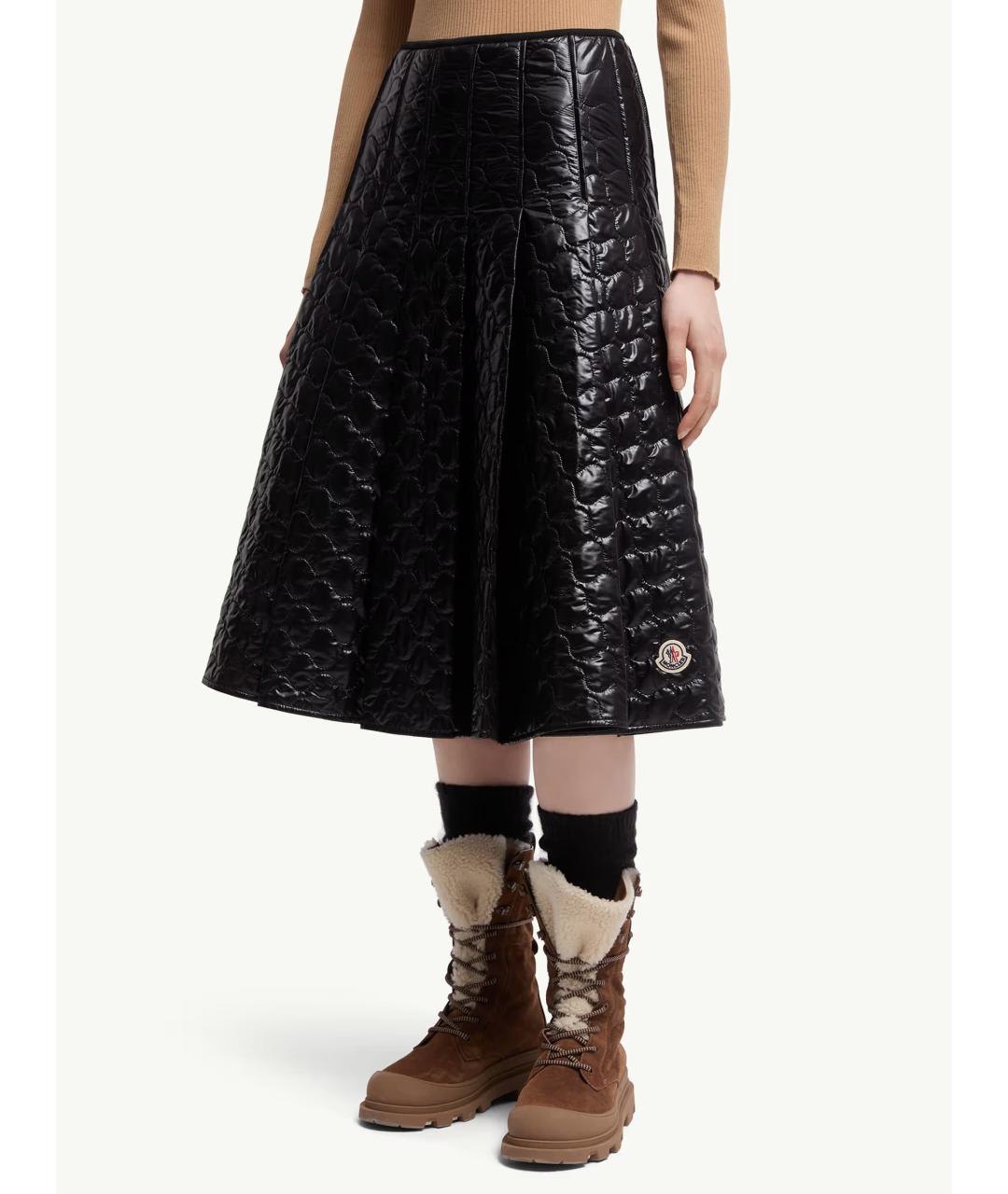 MONCLER Черная юбка миди, фото 4