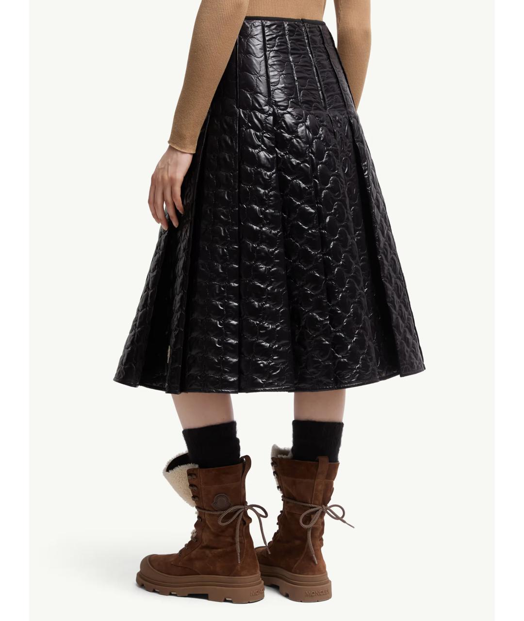 MONCLER Черная юбка миди, фото 3