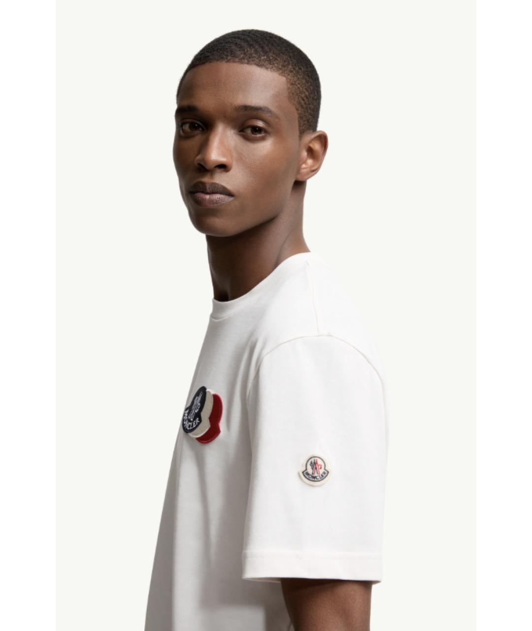 MONCLER Белая хлопковая футболка, фото 3