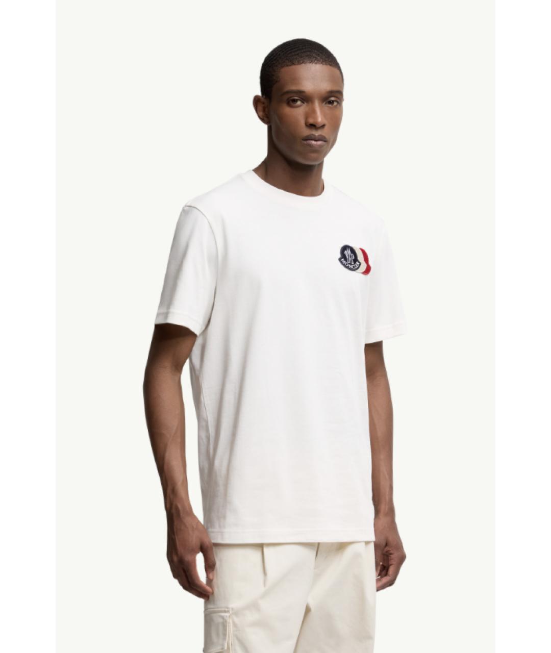 MONCLER Белая хлопковая футболка, фото 2