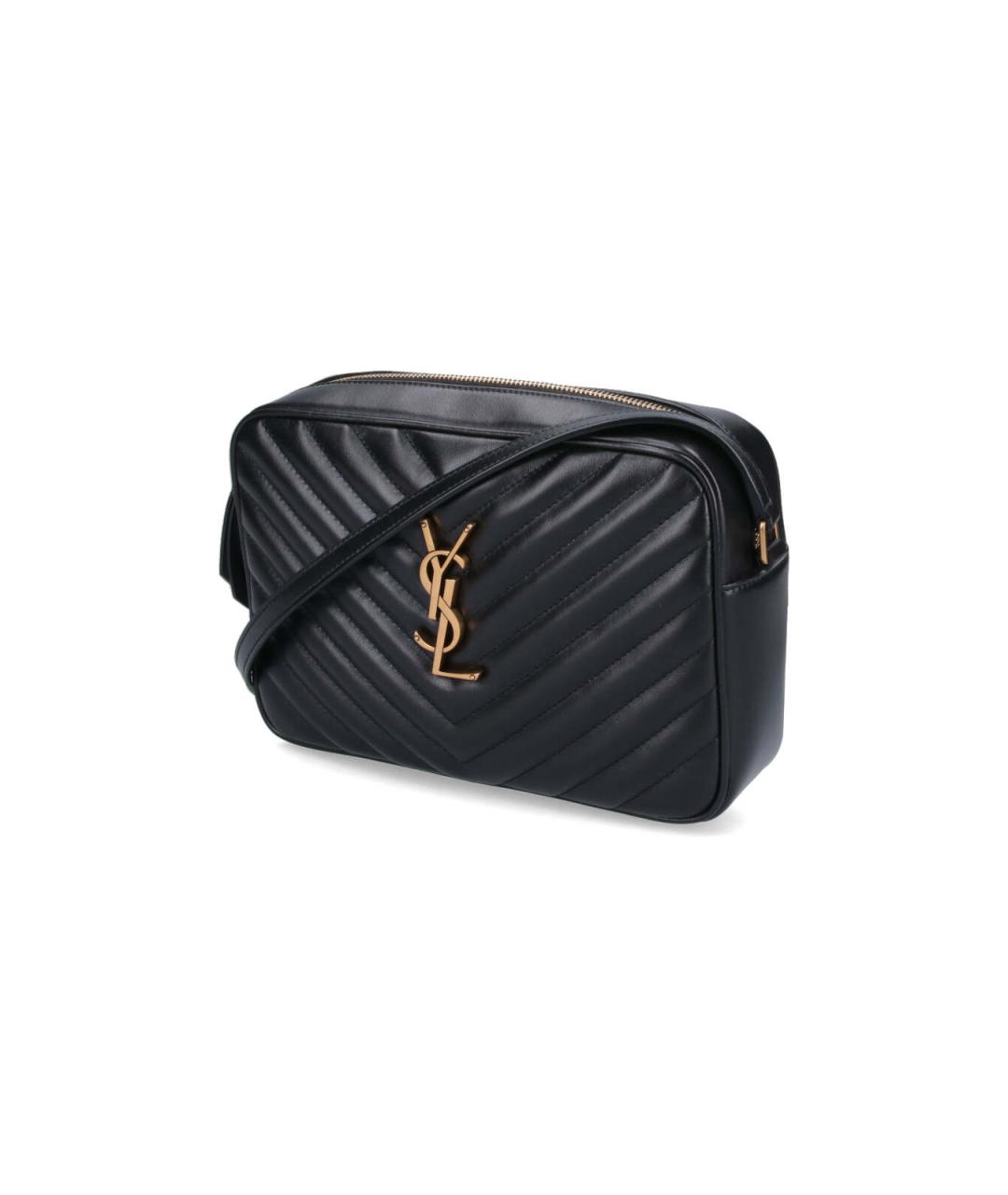 SAINT LAURENT Черная кожаная сумка тоут, фото 2