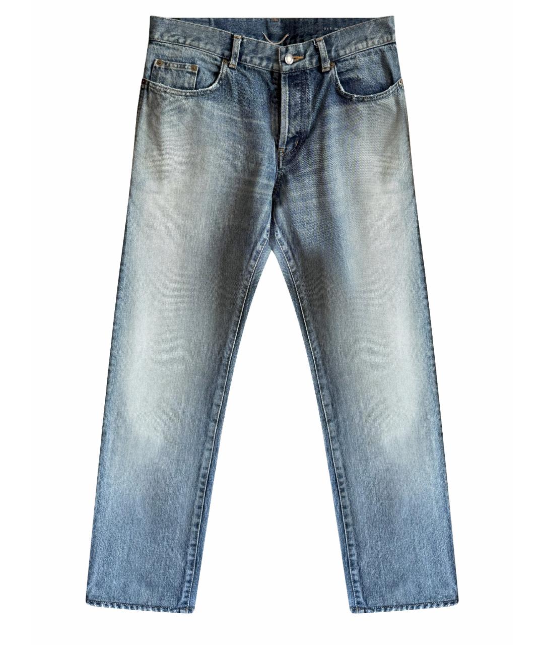 SAINT LAURENT Голубые хлопковые прямые джинсы, фото 1