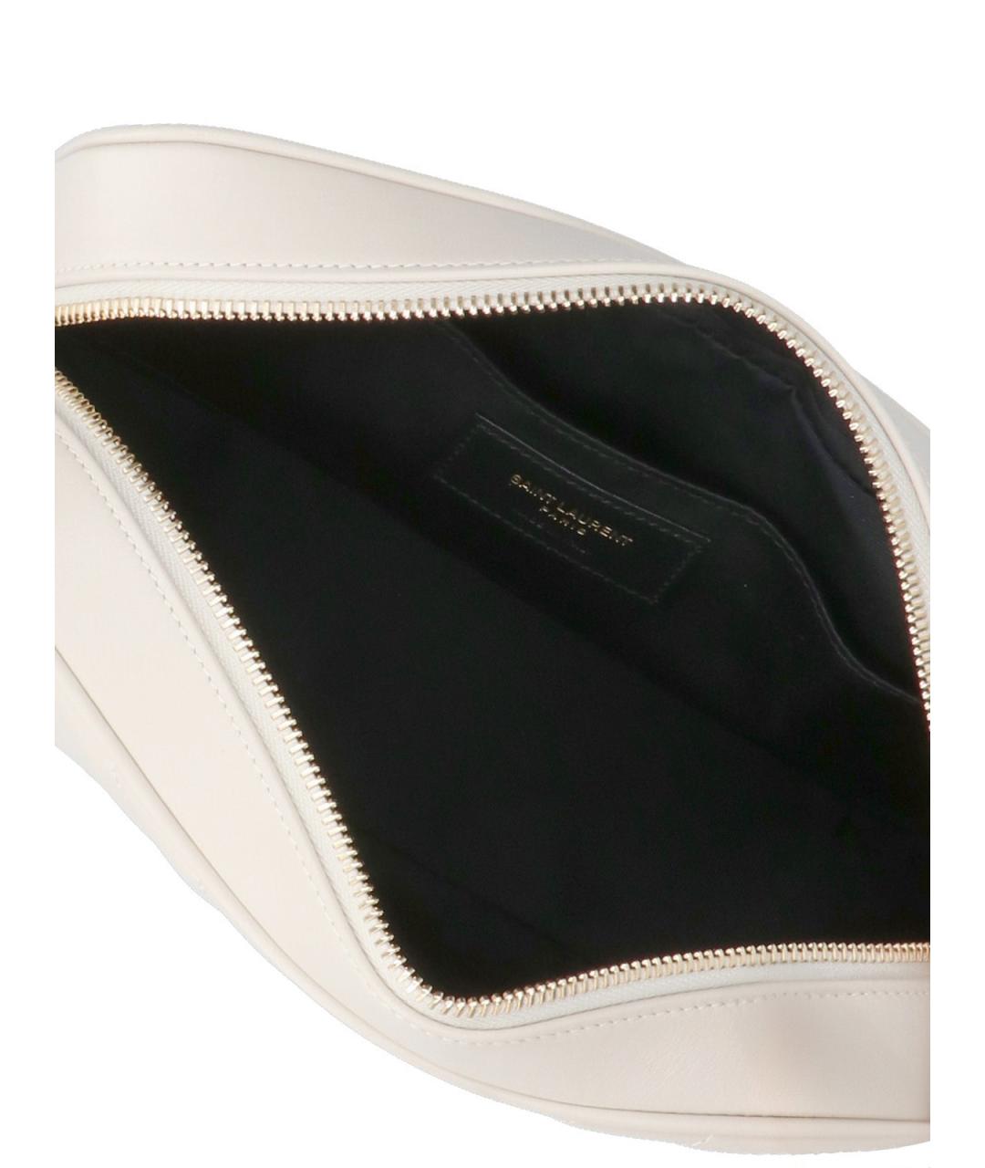 SAINT LAURENT Белая кожаная сумка через плечо, фото 4