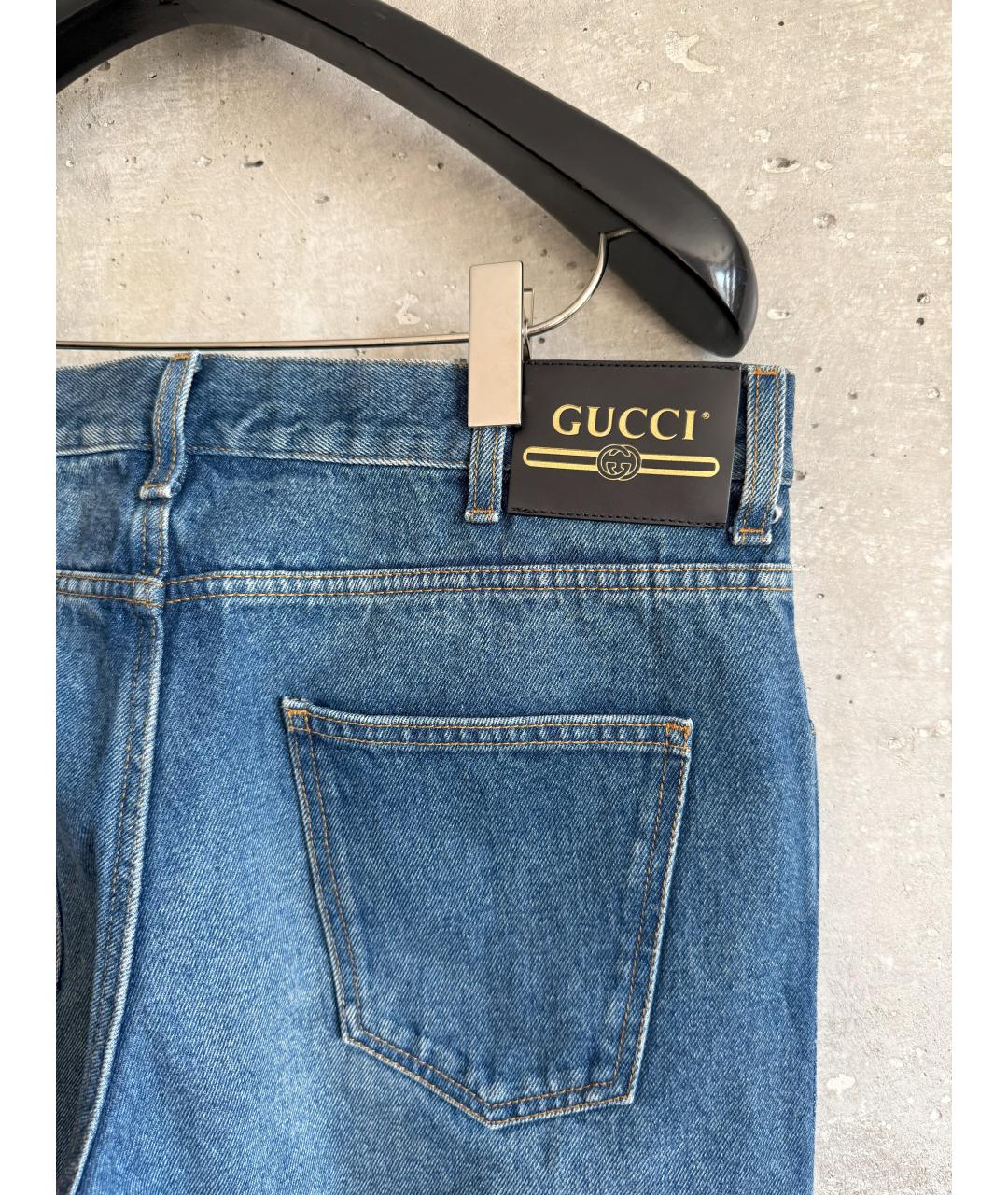 GUCCI Синие хлопковые джинсы скинни, фото 3