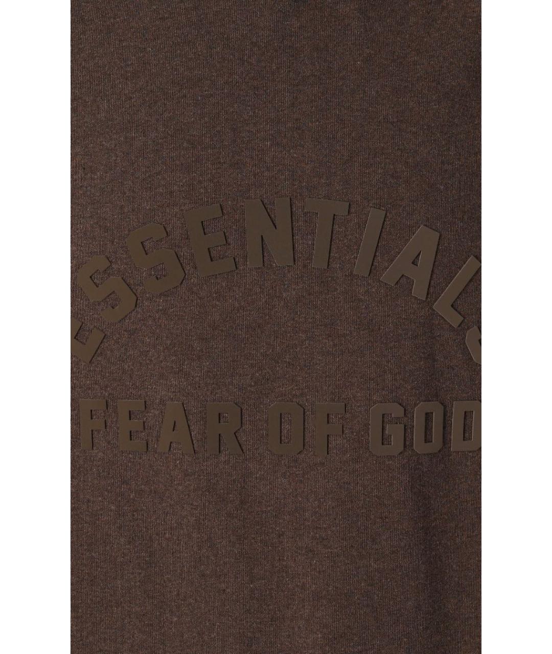 FEAR OF GOD ESSENTIALS Коричневая хлопковая футболка, фото 8