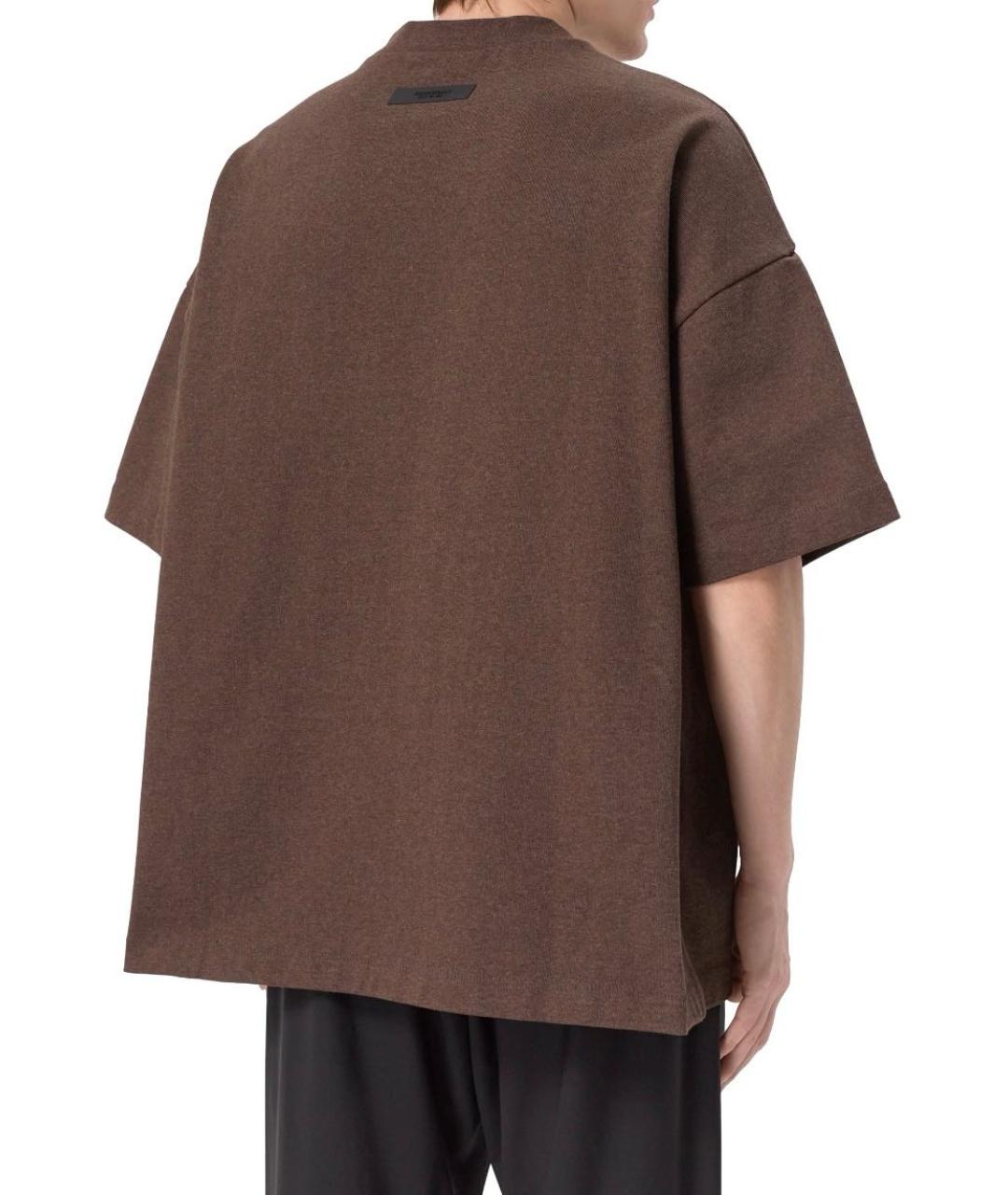 FEAR OF GOD ESSENTIALS Коричневая хлопковая футболка, фото 7