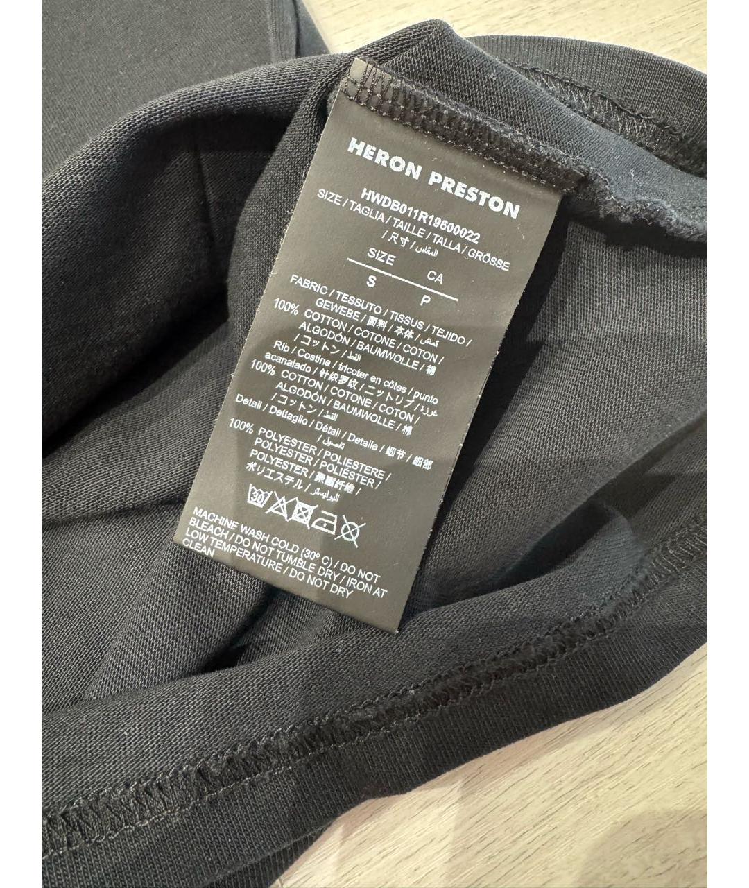 HERON PRESTON Черное хлопковое повседневное платье, фото 4