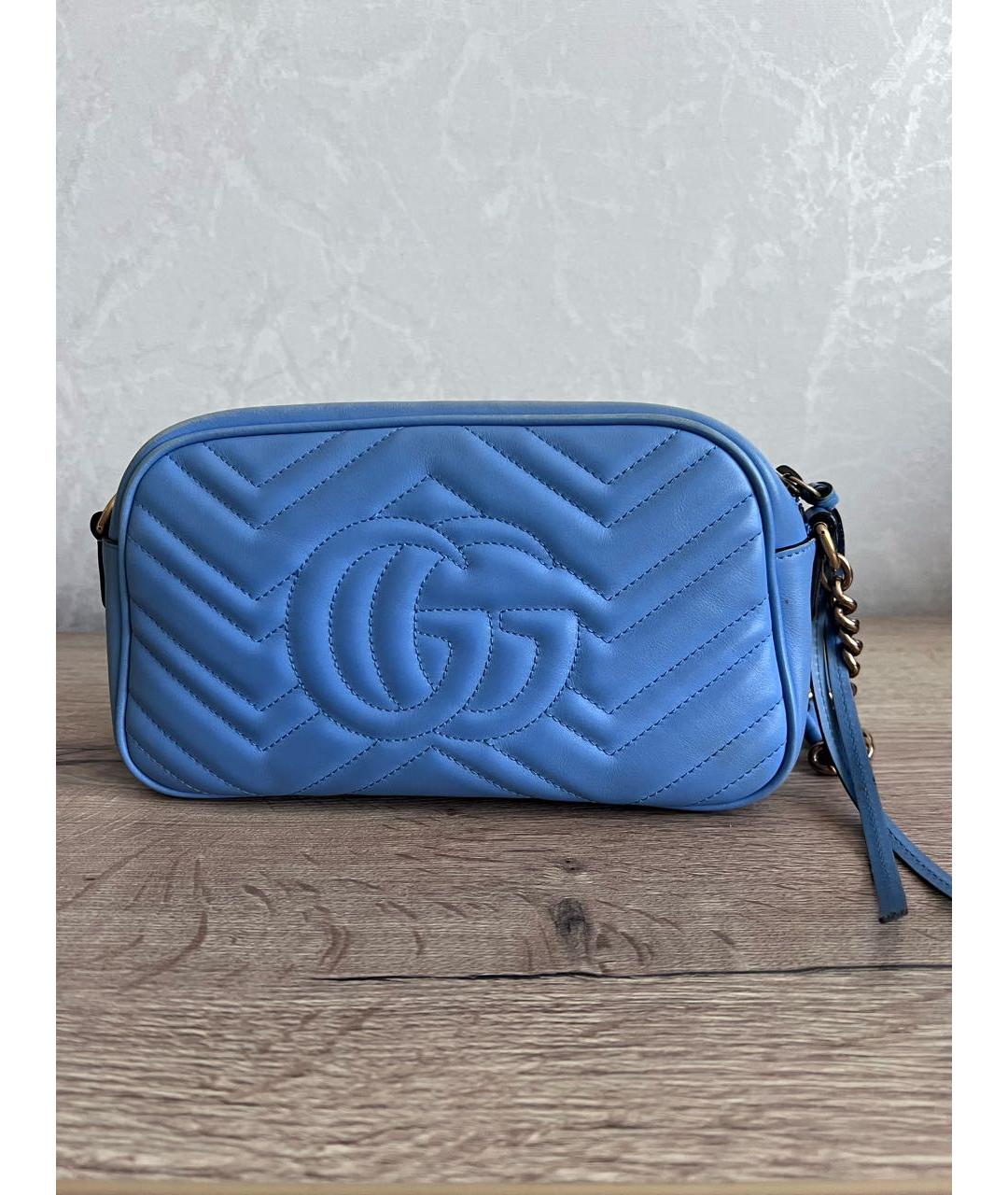 GUCCI Голубая кожаная сумка через плечо, фото 3