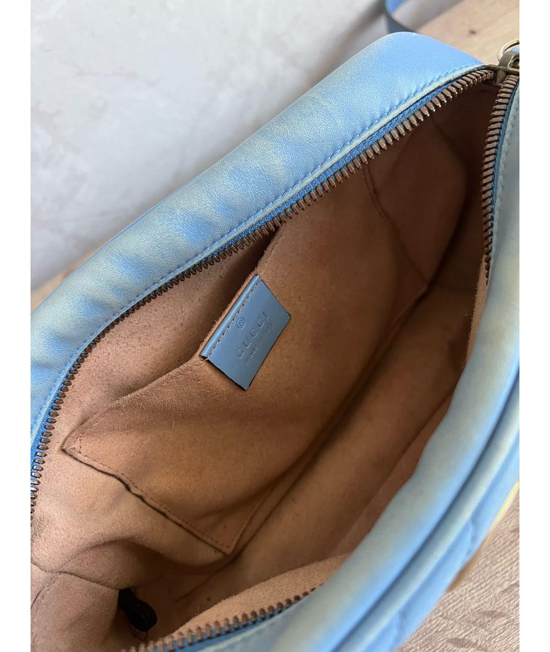 GUCCI Голубая кожаная сумка через плечо, фото 4