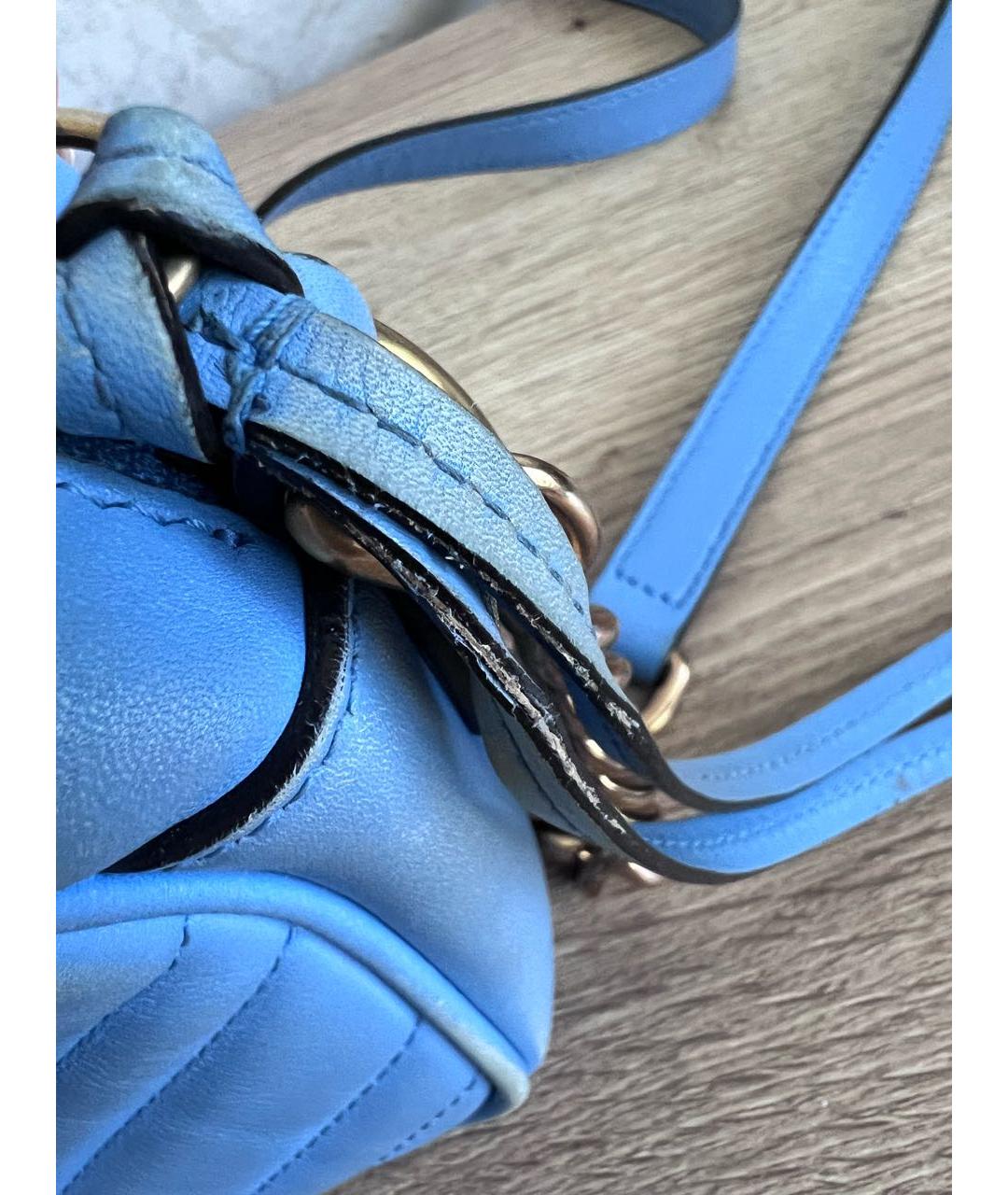 GUCCI Голубая кожаная сумка через плечо, фото 7