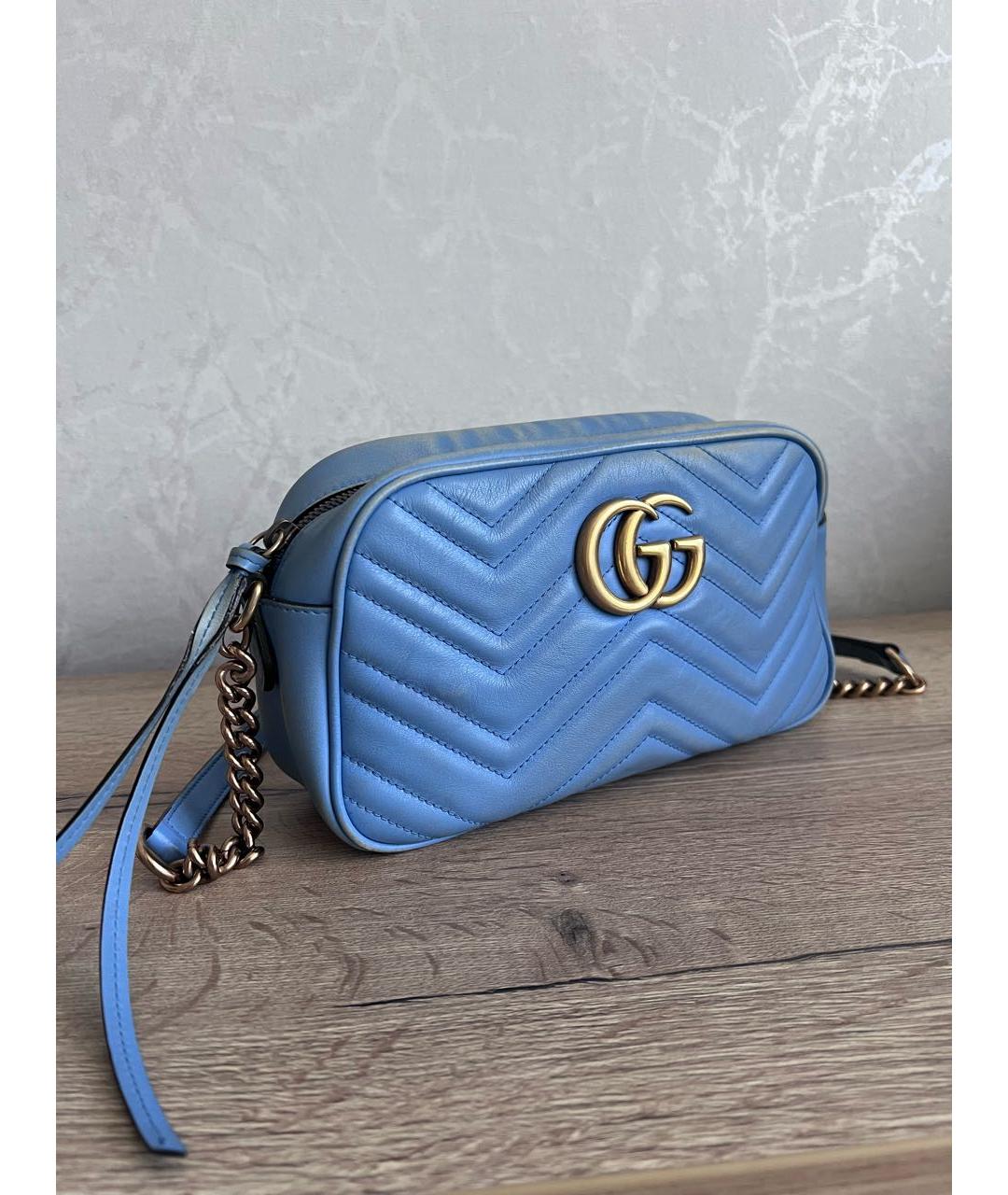 GUCCI Голубая кожаная сумка через плечо, фото 2