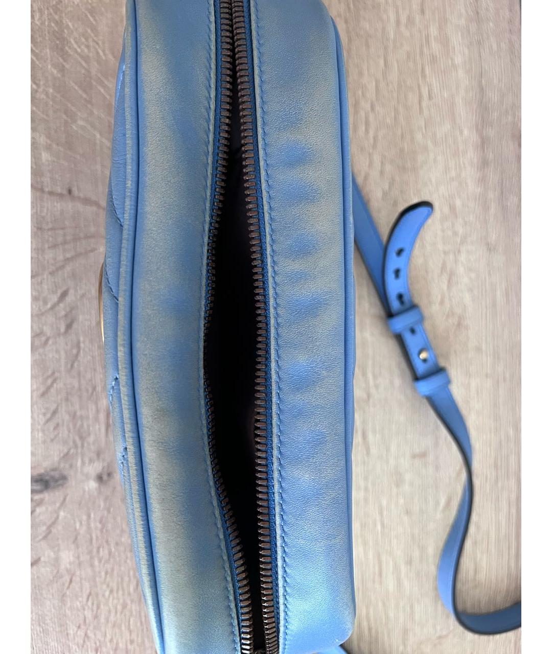 GUCCI Голубая кожаная сумка через плечо, фото 6