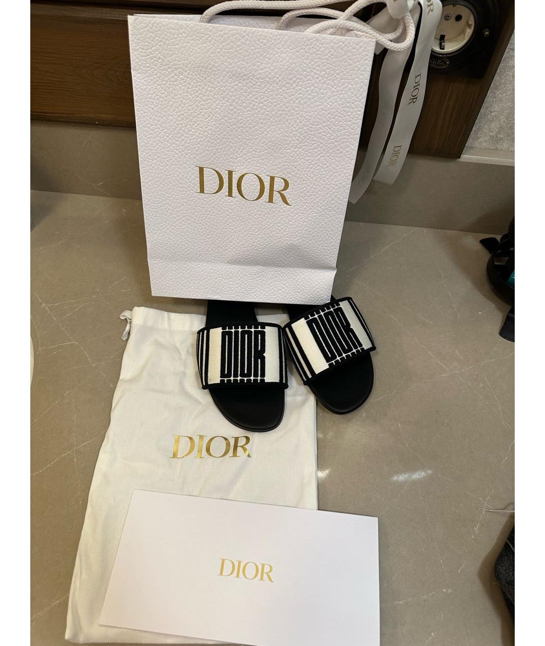 CHRISTIAN DIOR Черные шлепанцы, фото 7
