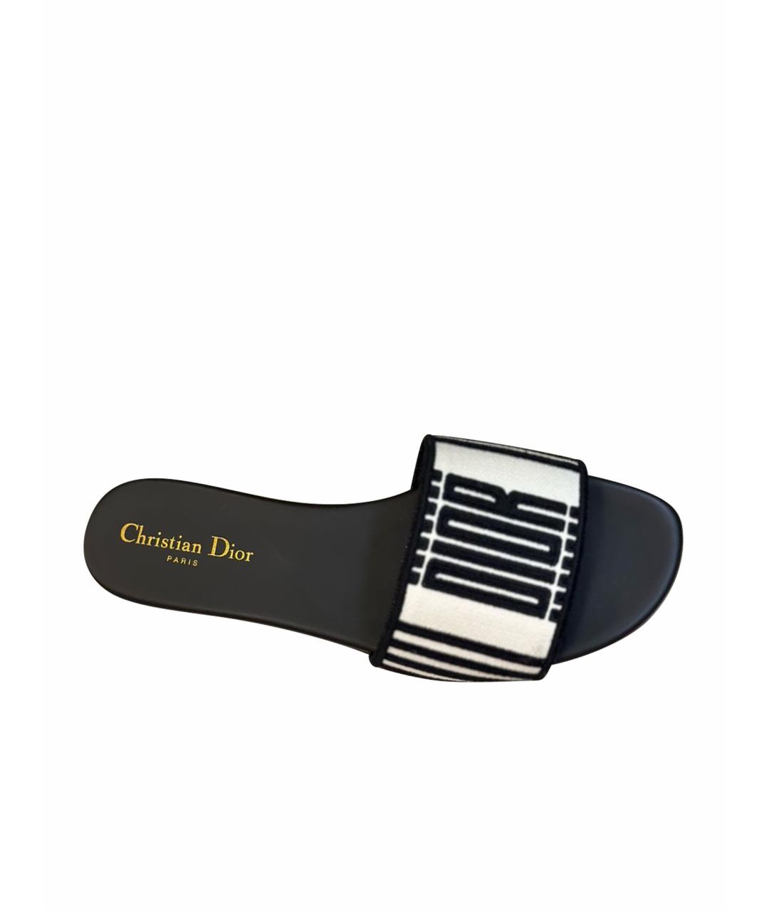 CHRISTIAN DIOR Черные шлепанцы, фото 1