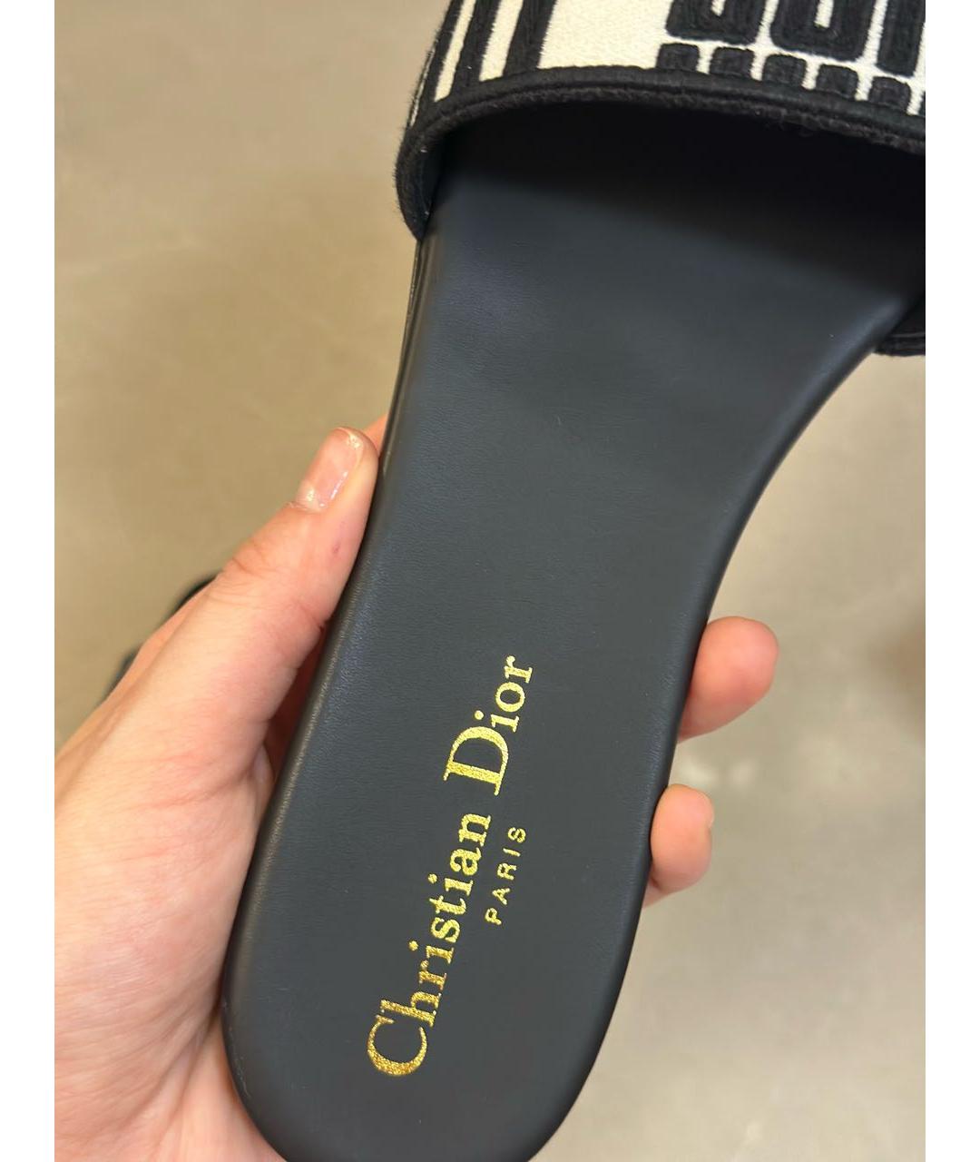 CHRISTIAN DIOR Черные шлепанцы, фото 5