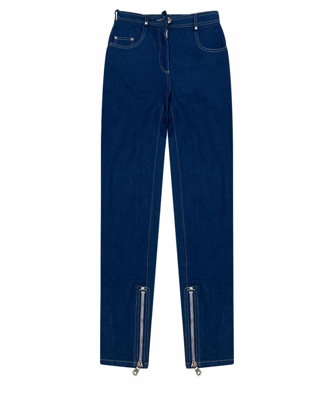 BALMAIN Темно-синие хлопко-эластановые джинсы слим, фото 1