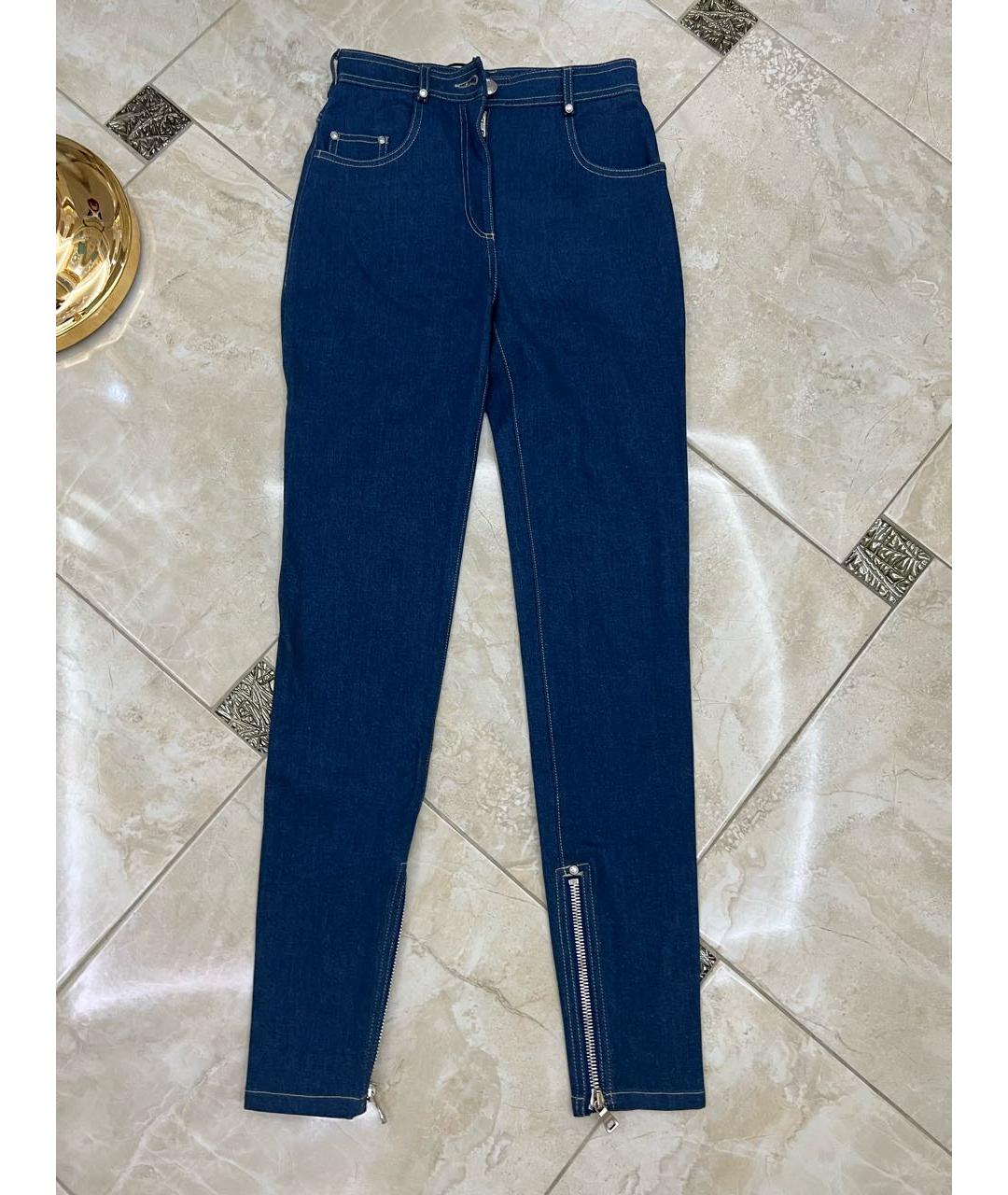 BALMAIN Темно-синие хлопко-эластановые джинсы слим, фото 8