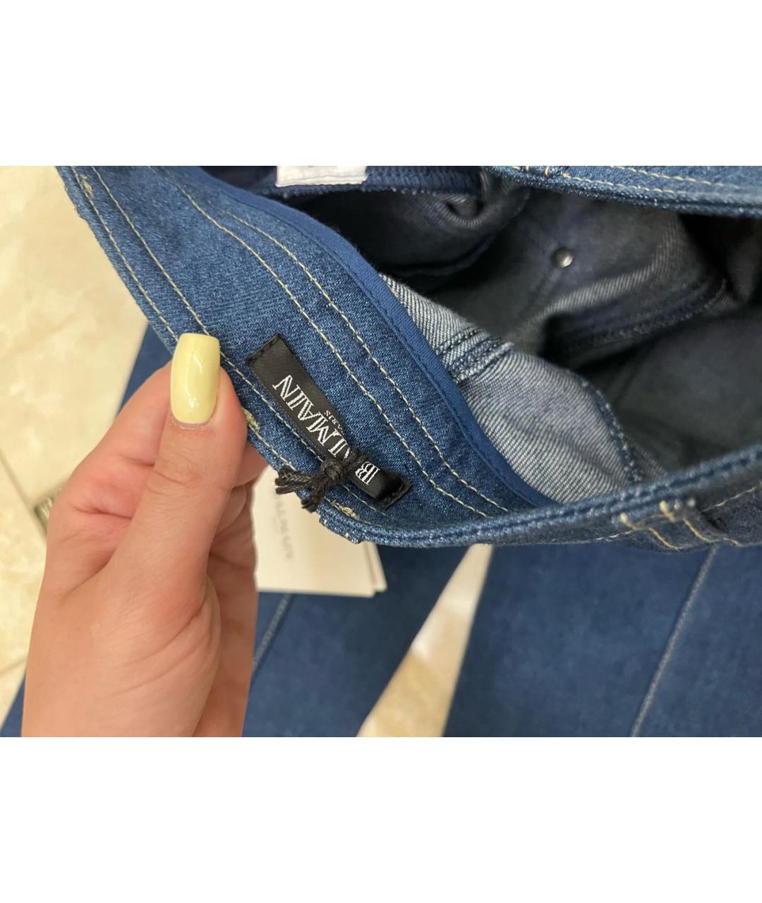 BALMAIN Темно-синие хлопко-эластановые джинсы слим, фото 7