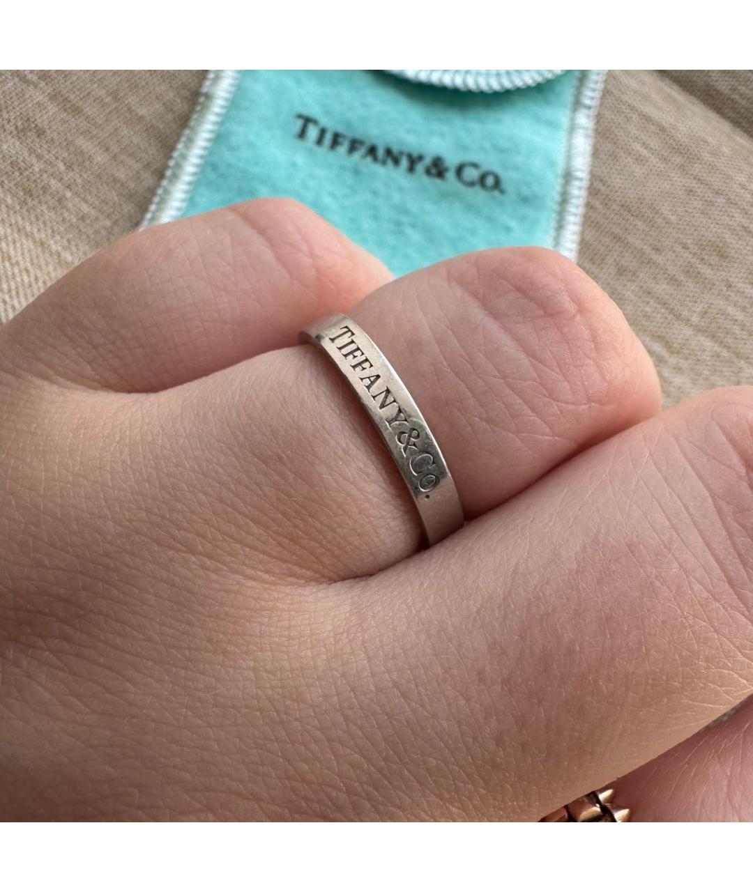 TIFFANY&CO Серебряное платиновое кольцо, фото 4