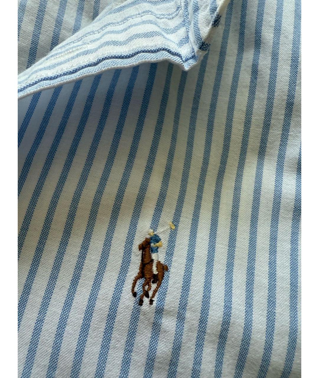 RALPH LAUREN Голубая хлопковая рубашка, фото 8