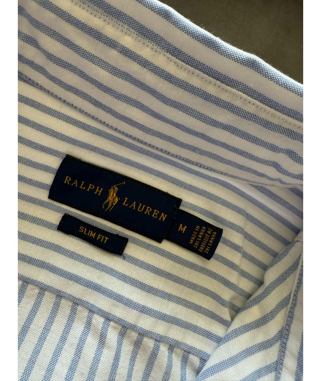 RALPH LAUREN Голубая хлопковая рубашка, фото 7