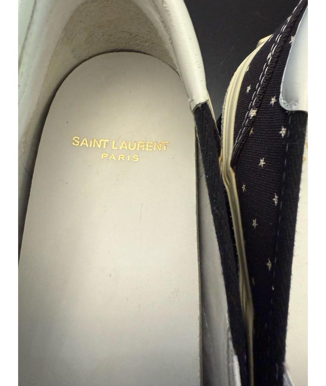 SAINT LAURENT Синие текстильные слипоны, фото 3