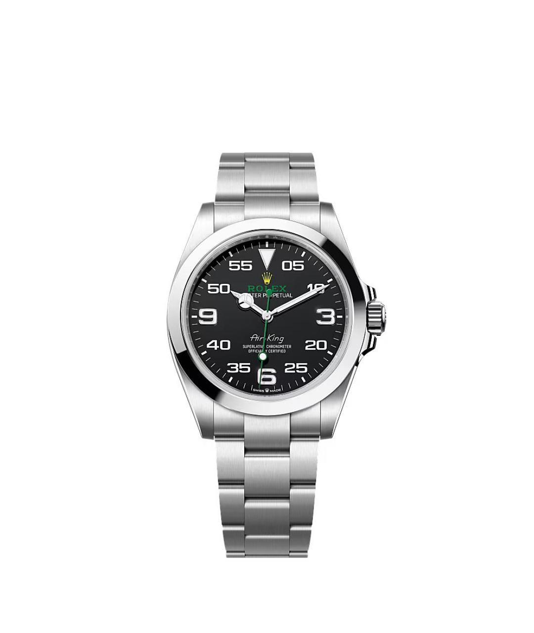ROLEX Черные металлические часы, фото 1