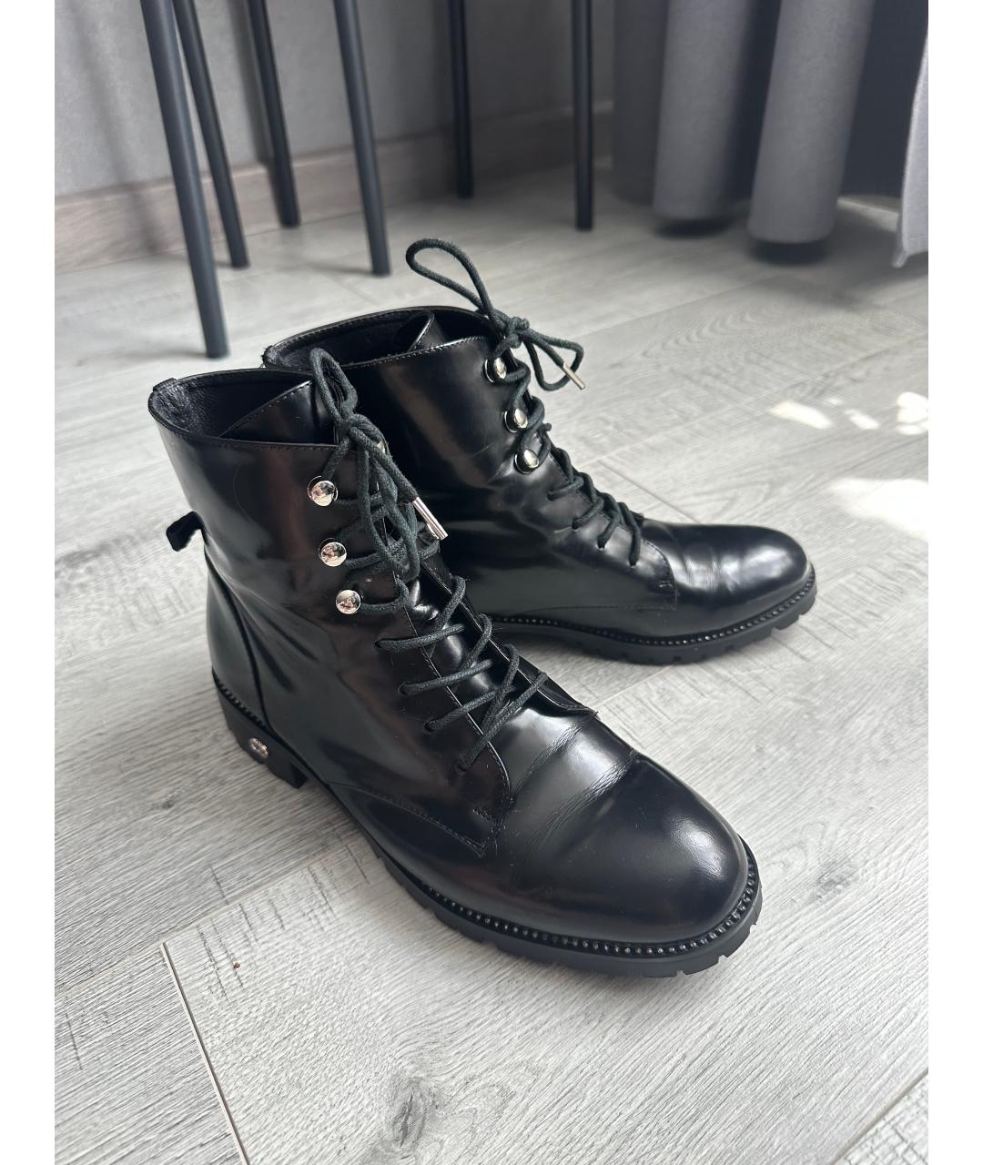 CHRISTIAN DIOR Черные ботинки из лакированной кожи, фото 5