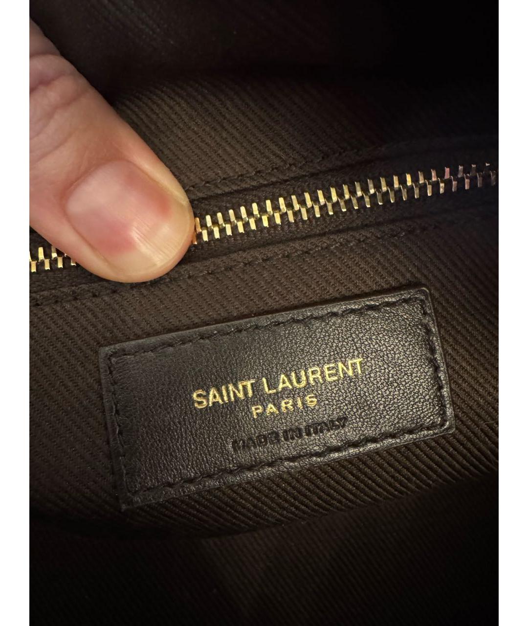 SAINT LAURENT Коричневая кожаная сумка через плечо, фото 7