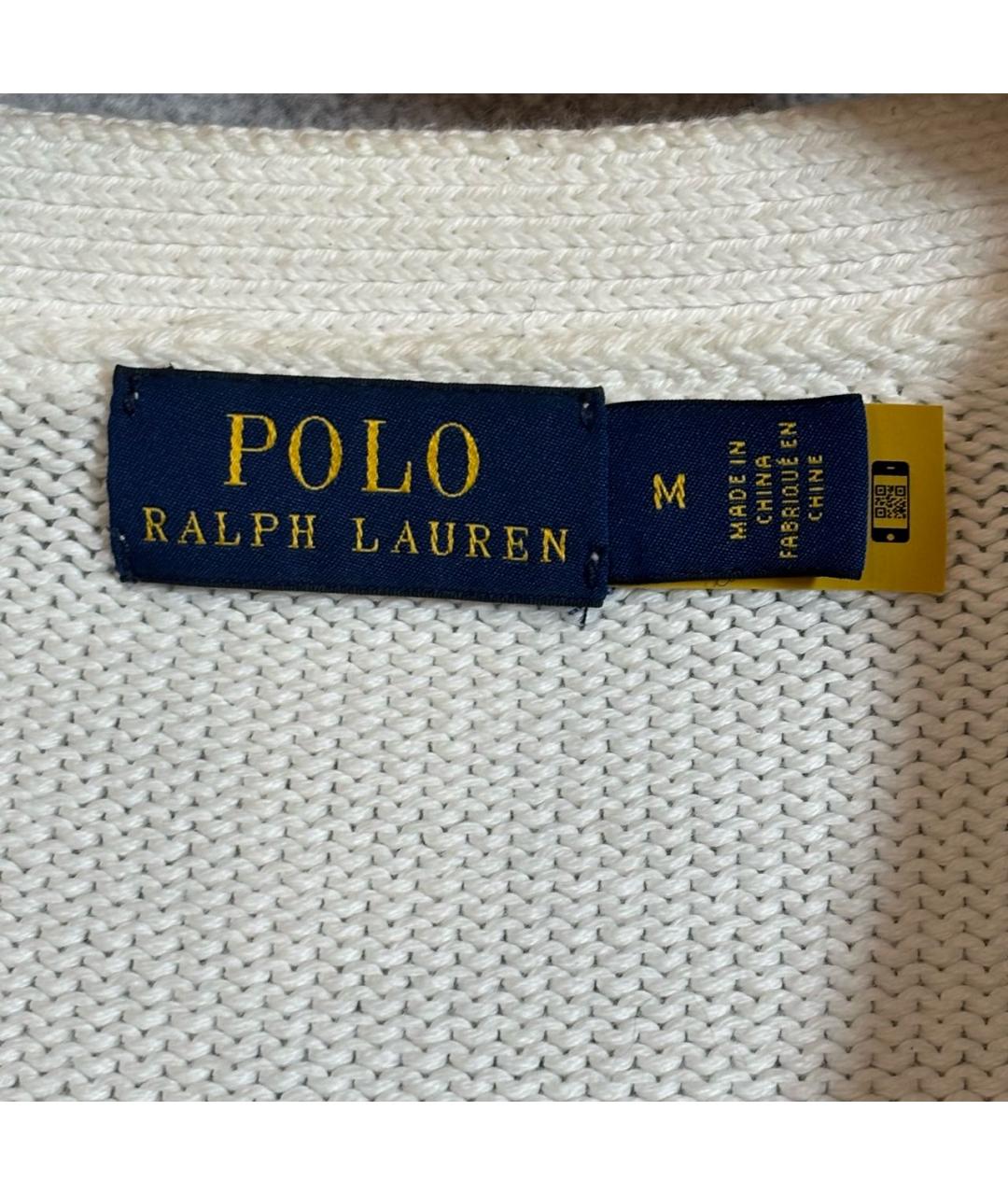 POLO RALPH LAUREN Белый хлопковый кардиган, фото 3