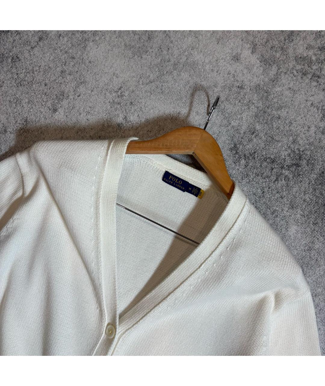 POLO RALPH LAUREN Белый хлопковый кардиган, фото 2