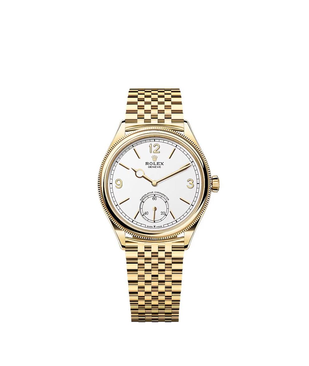 ROLEX Белые часы из желтого золота, фото 1