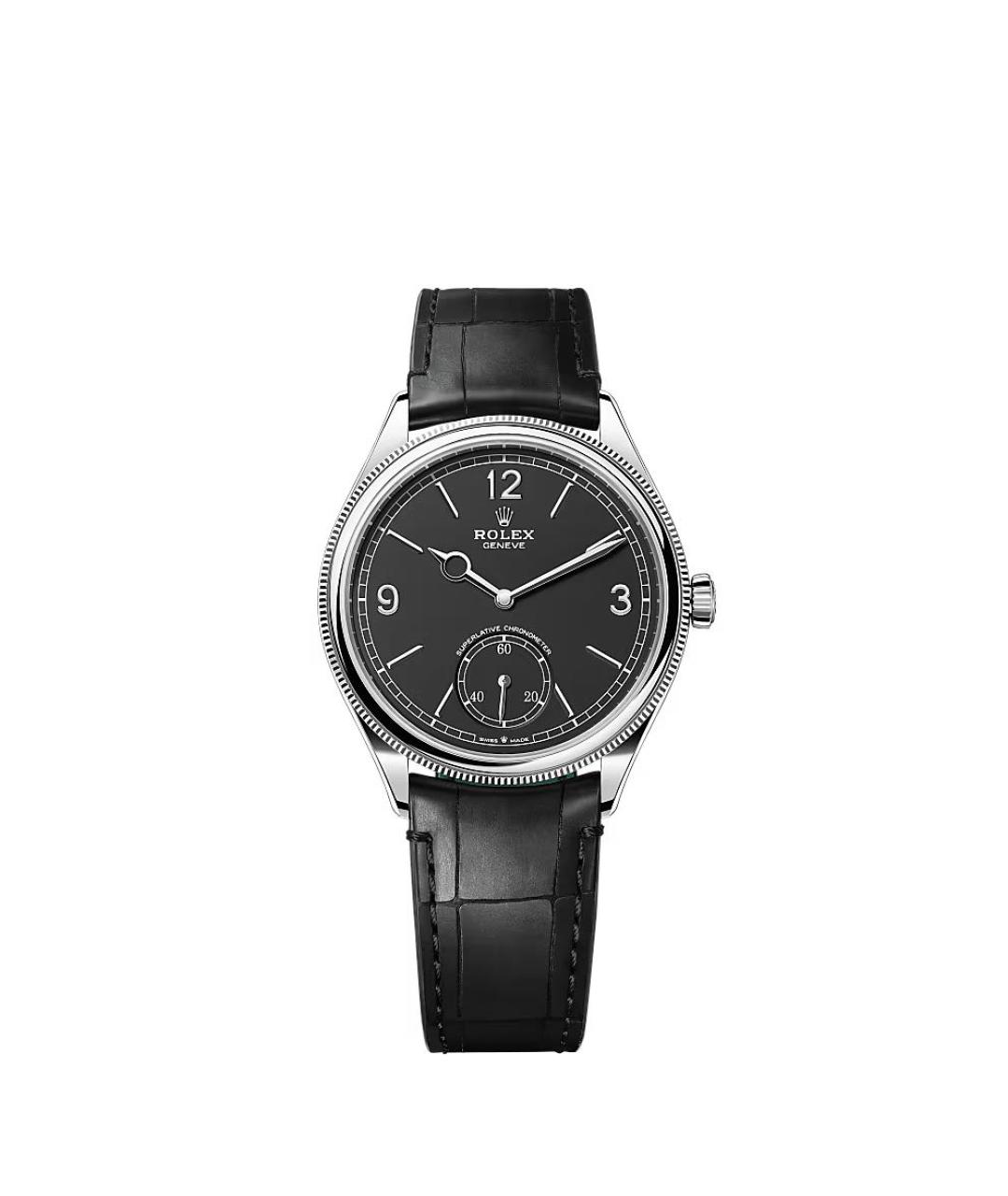 ROLEX Черные часы из белого золота, фото 1