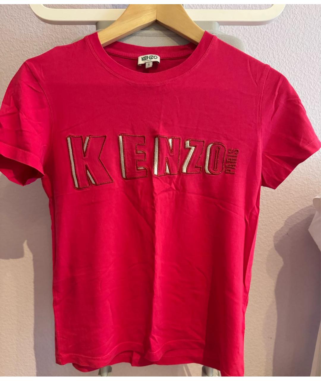 KENZO Фуксия хлопковая футболка, фото 5