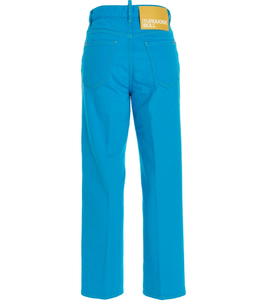 DSQUARED2 Голубые хлопковые прямые джинсы, фото 2