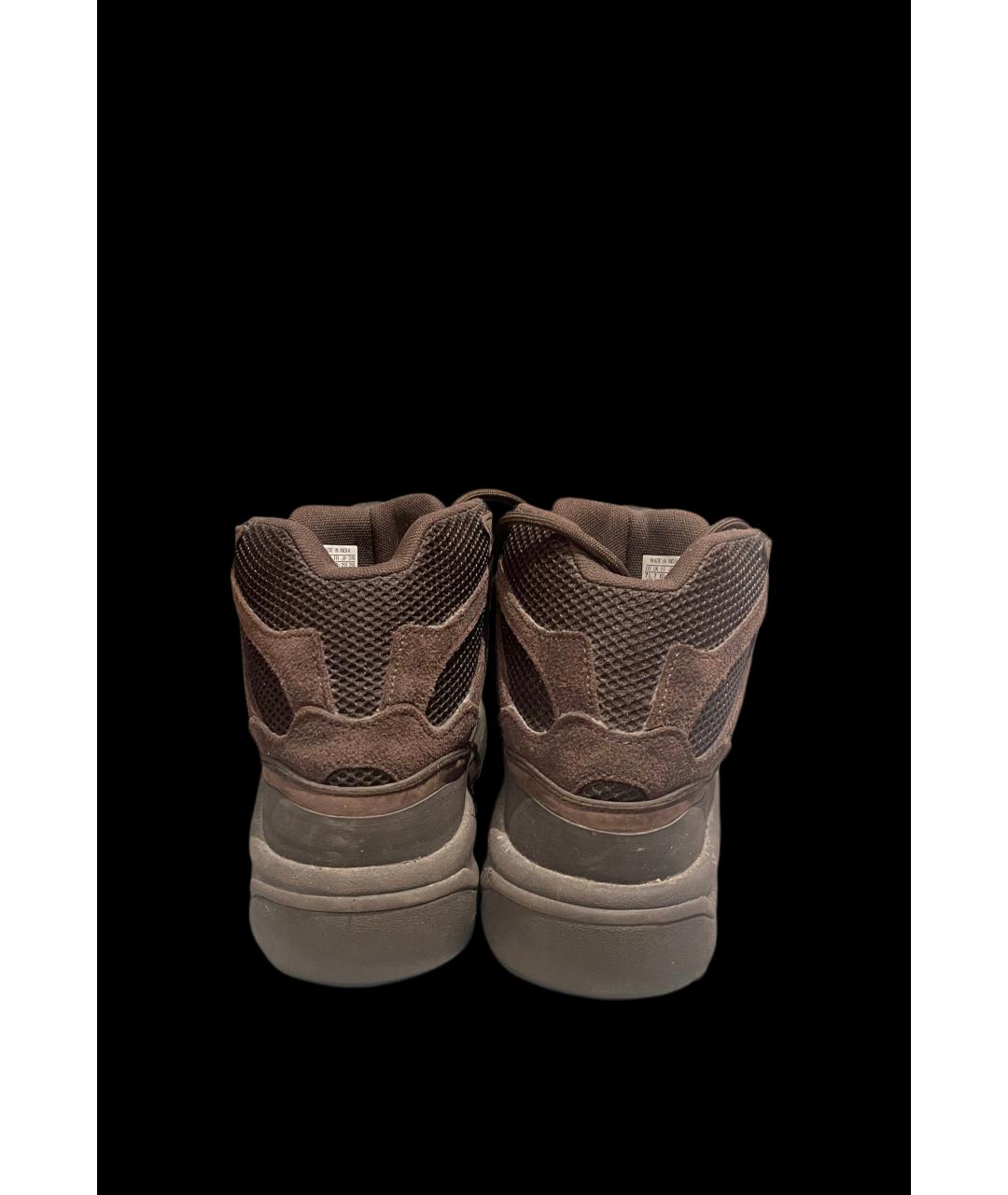 ADIDAS YEEZY Коричневые замшевые высокие кроссовки / кеды, фото 4