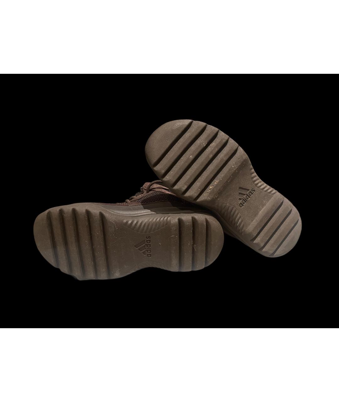 ADIDAS YEEZY Коричневые замшевые высокие кроссовки / кеды, фото 5