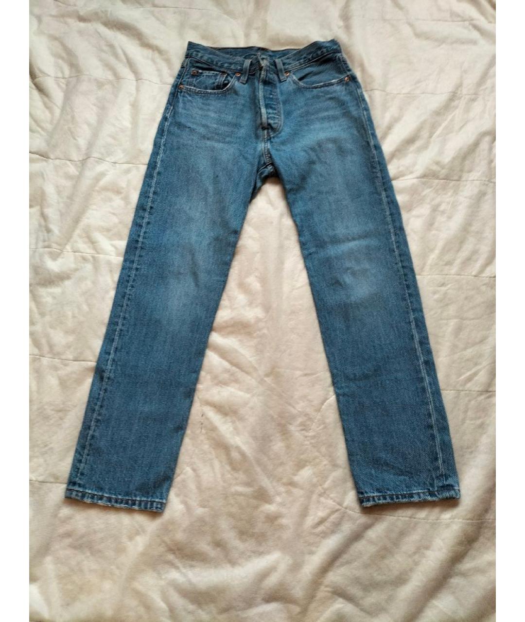 LEVI'S Голубые хлопковые прямые джинсы, фото 3
