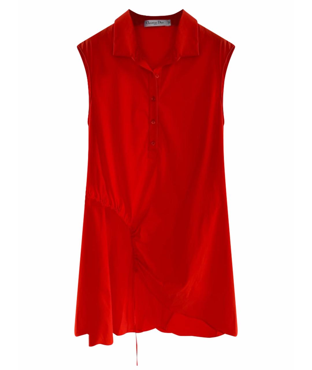 CHRISTIAN DIOR Коралловое хлопко-эластановое платье, фото 1