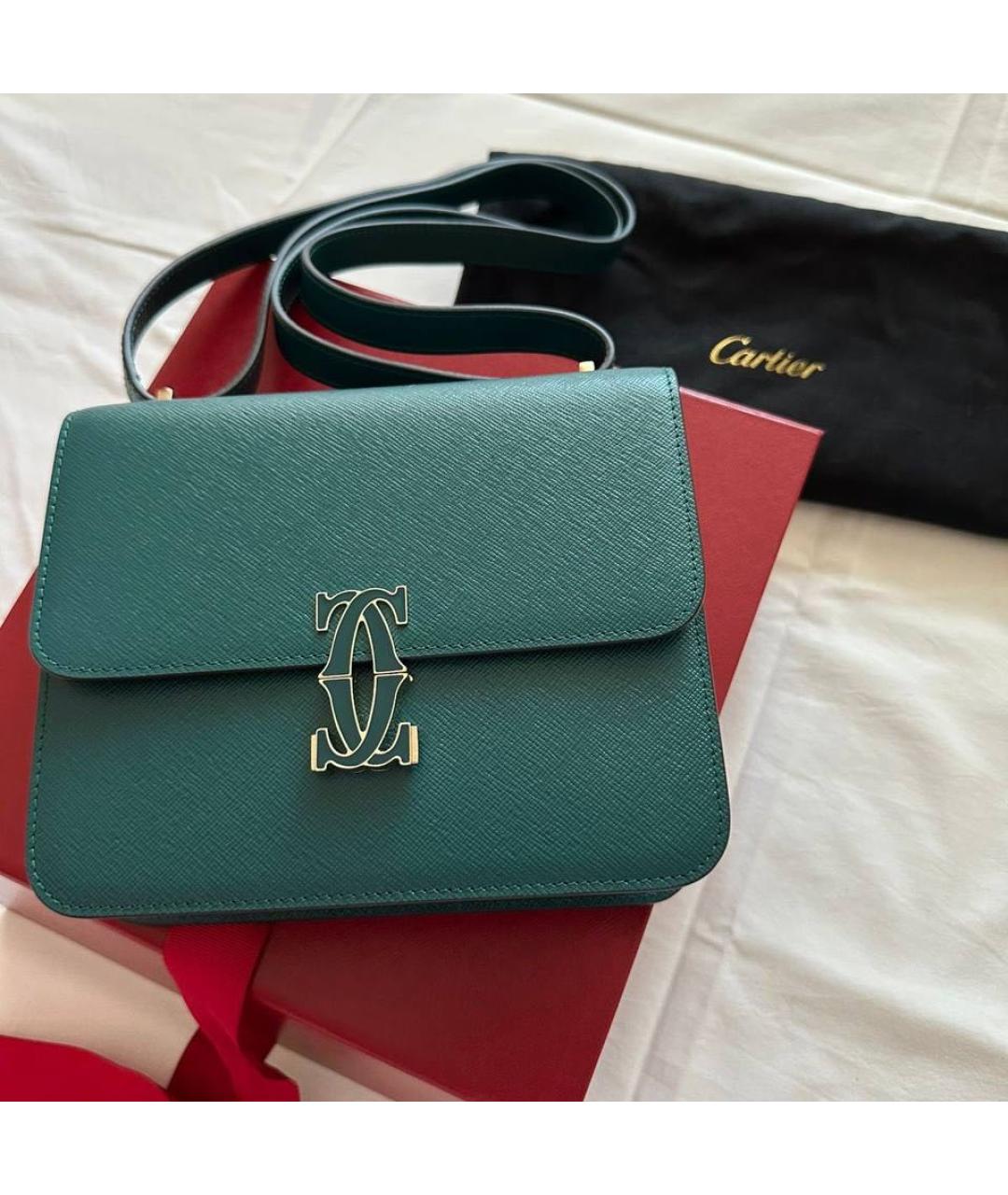 CARTIER Зеленая кожаная сумка через плечо, фото 6