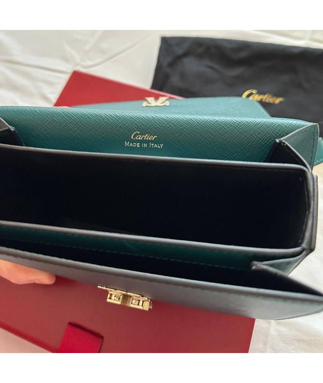 CARTIER Зеленая кожаная сумка через плечо, фото 4