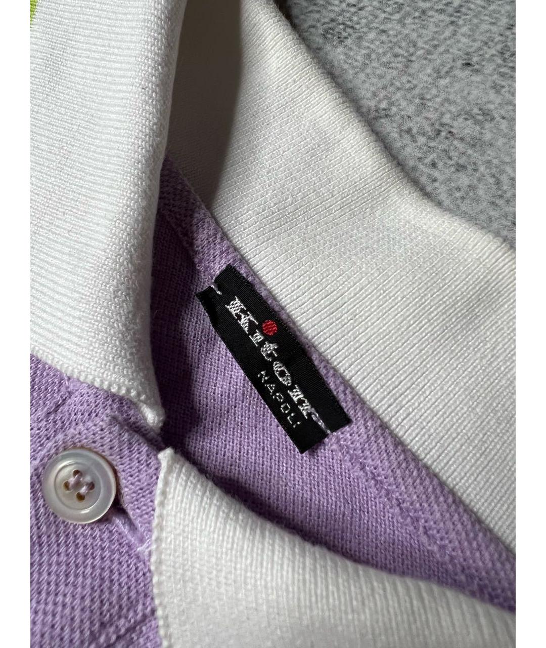 KITON Фиолетовое хлопковое поло с коротким рукавом, фото 5