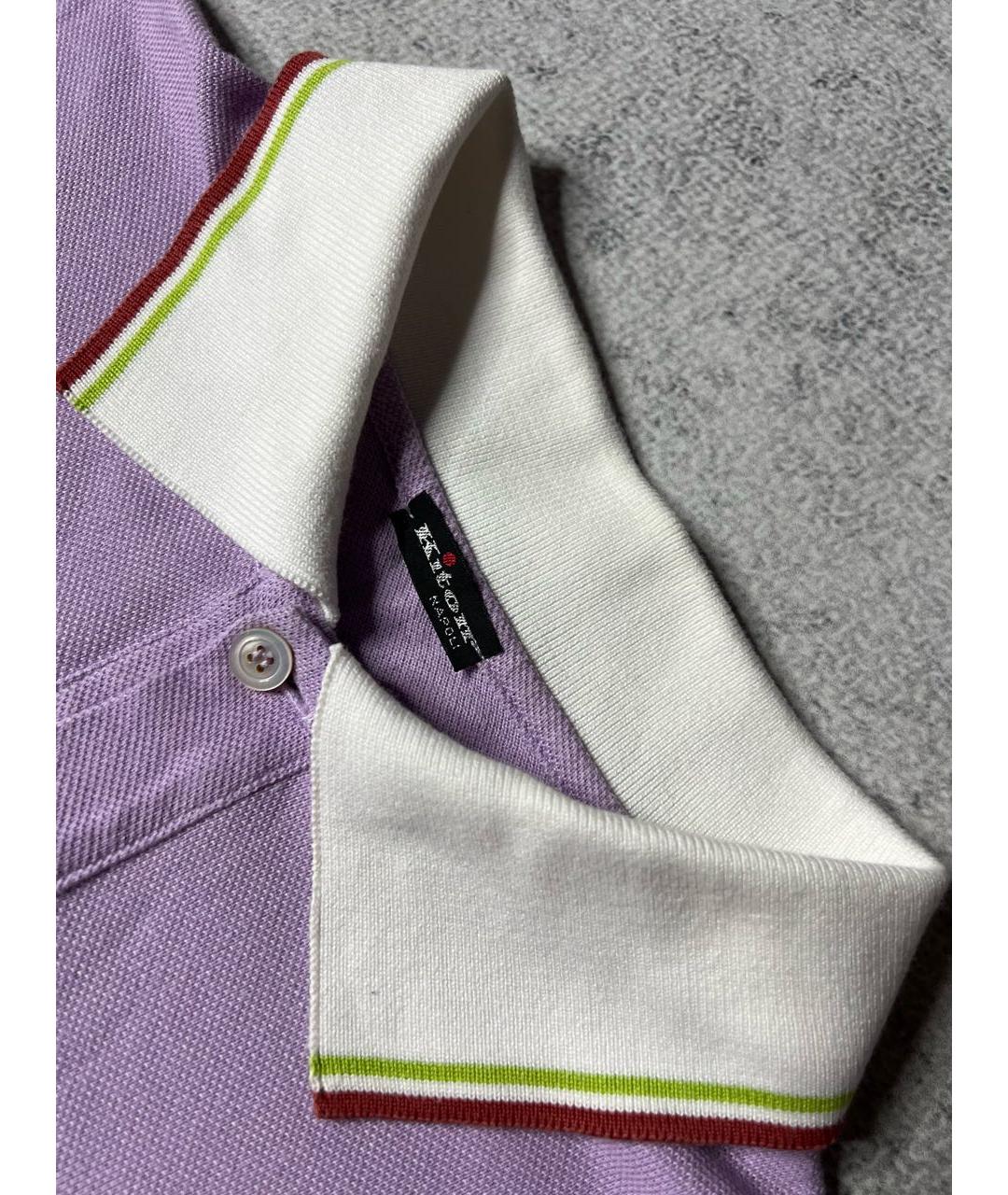 KITON Фиолетовое хлопковое поло с коротким рукавом, фото 4