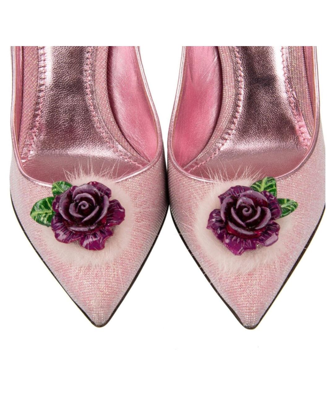 DOLCE&GABBANA Розовые текстильные туфли, фото 2