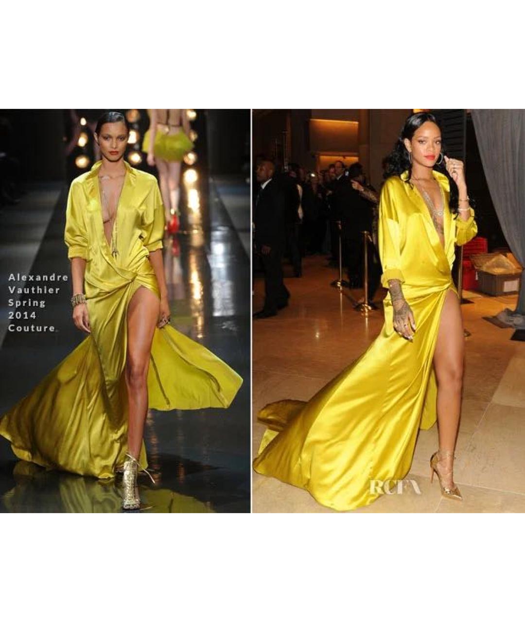 ALEXANDRE VAUTHIER Бирюзовое шелковое вечернее платье, фото 7