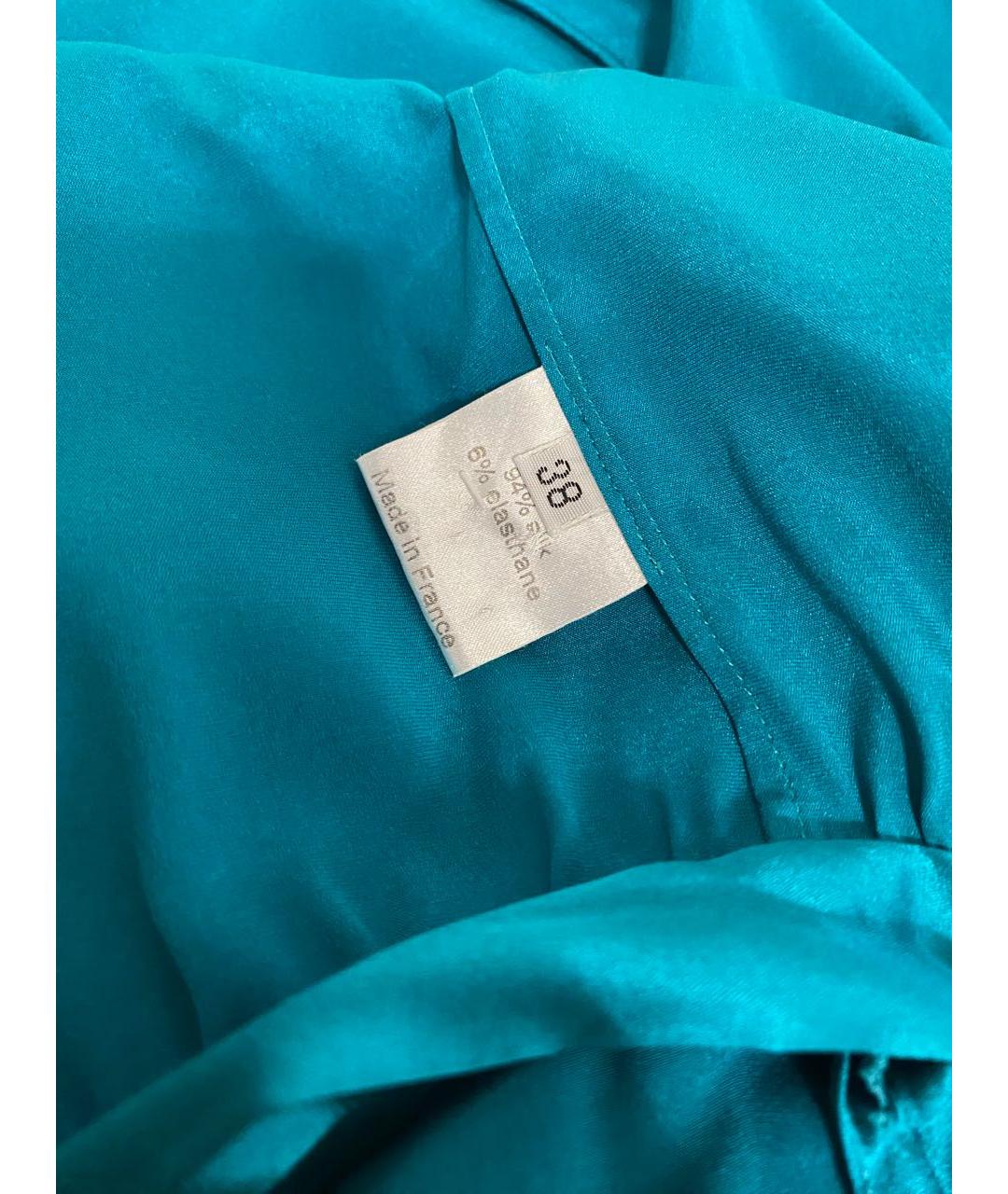 ALEXANDRE VAUTHIER Бирюзовое шелковое вечернее платье, фото 6