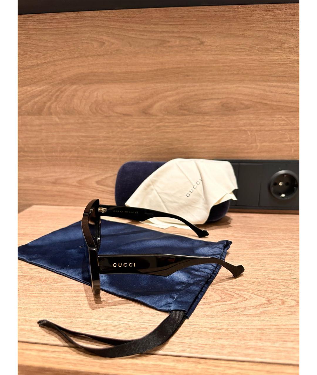 GUCCI Черные пластиковые солнцезащитные очки, фото 2