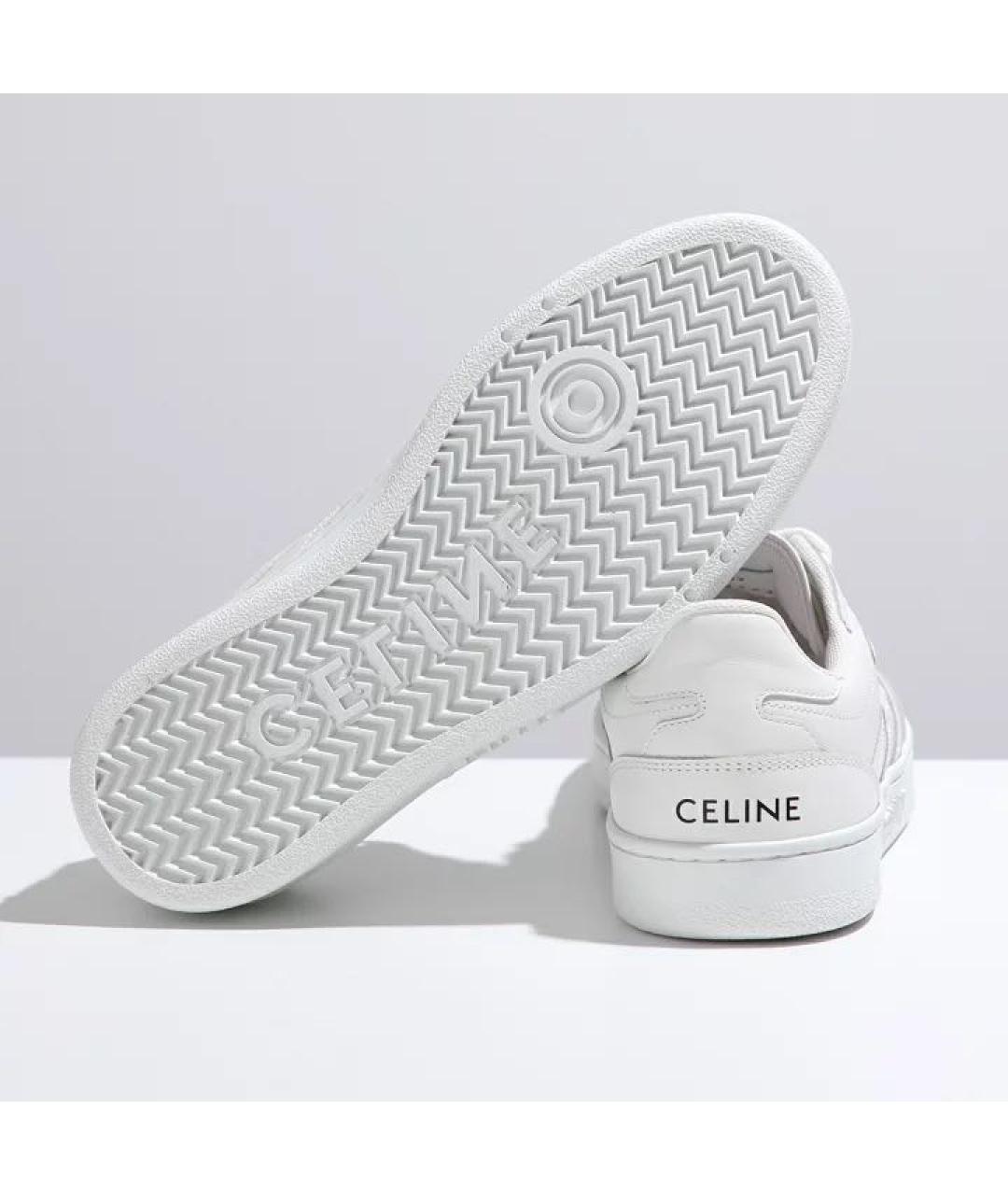 CELINE Белые кожаные кеды, фото 7