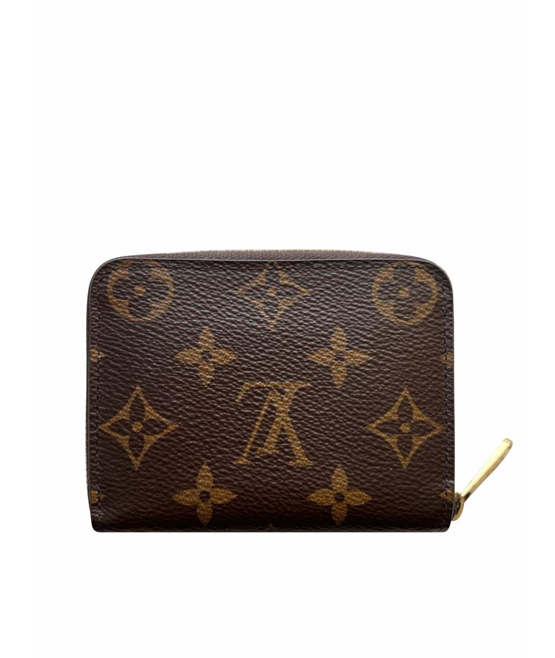 LOUIS VUITTON Коричневый кожаный кошелек, фото 1